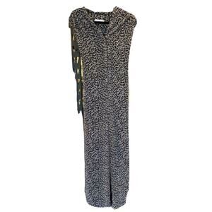 Michael Kors Women's XS Abstract Jaguar-Print Sleeveless Jumpsuit Black